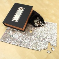 Luxury wooden map jigsaw puzzle - Landranger