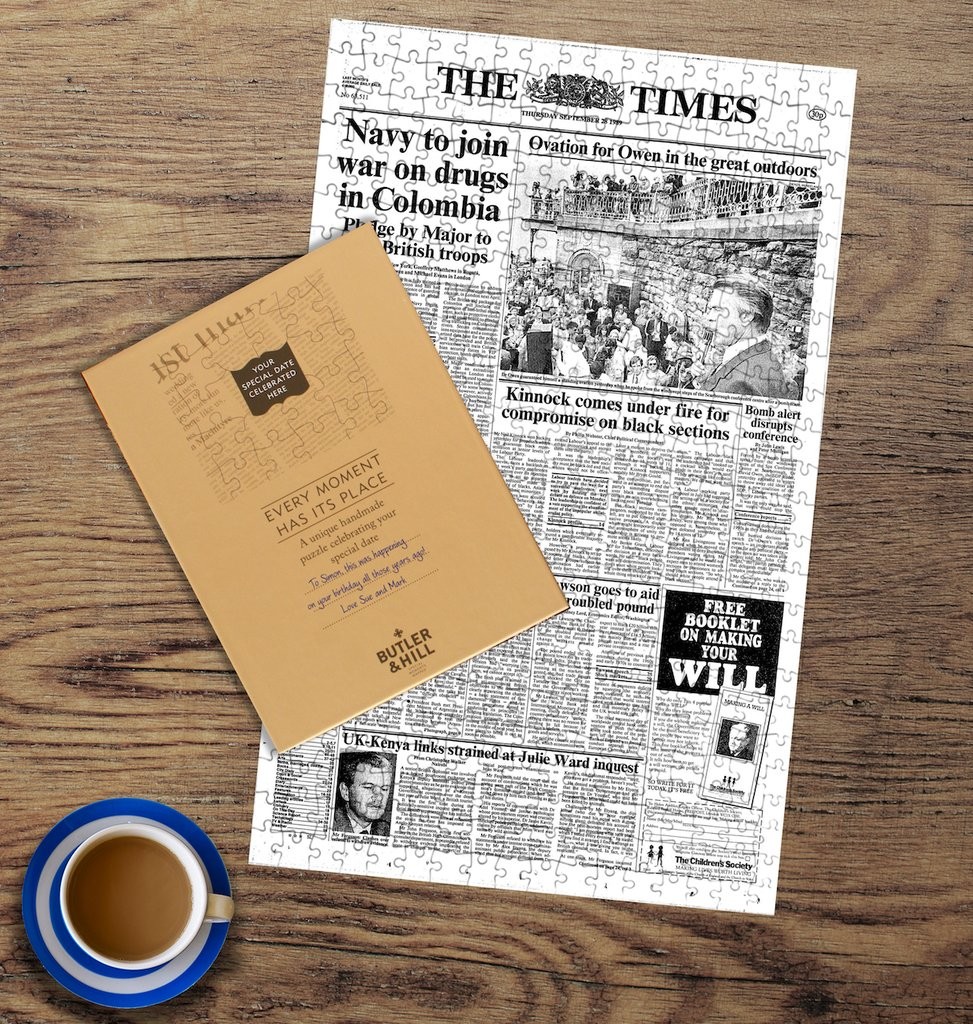 Times Front Page Jigsaw London Times front page personalised jigsaw